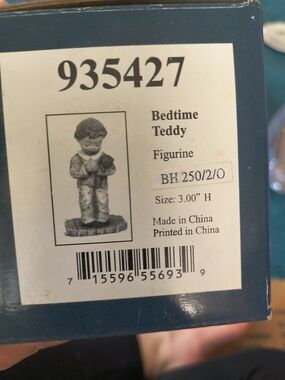 Hummel Bedtime Teddy Figurine - Teal and White Box